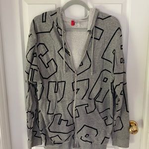 H&M Oversized Gray Jacket with Letter Print